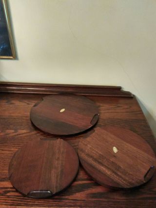 Vintage - Styson Woodcrest Stackable Wooden Trivets Hot Pads with Cork Centers 3