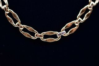 Monet Signed Vintage Necklace Strand Linked Gold Tone Metallic Chain Chic Bin4