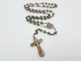 Vintage Filigree Catholic Rosary Beads Ts763