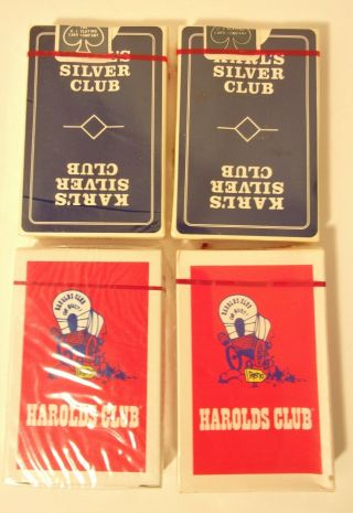 4 Decks Vintage Casino Playing Cards Harolds Club Karl 