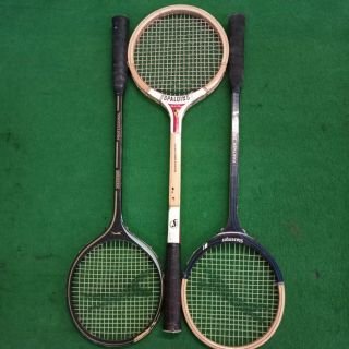 Vintage 1 Spalding,  2 Slazenger Squash Wood Wooden Racquet Racket