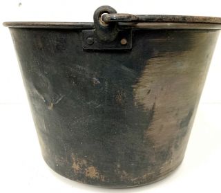 Antique Copper Apple Butter Kettle Pot Cauldron with Iron Handle/Bail 15 - 1/2x10 
