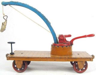 Arcade Antique Cast Iron Train Derrick Car