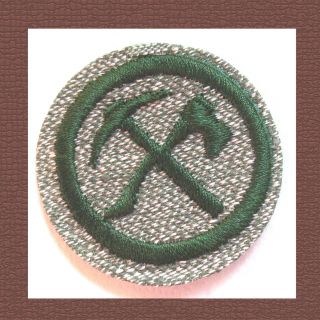 Pioneer Girl Scout Gray Green Rare Badge 1933 - 37 Vintage Pick & Axe Euc Combine