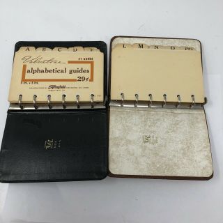 Vintage Velvatone 3 X 5 In A - Z Alphabet Index Cards In 2 Mini Binders W/ Paper