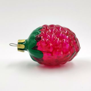 Glass Ornament " Berry Raspberry " Vintage Christmas Xmas Decoration Ussr