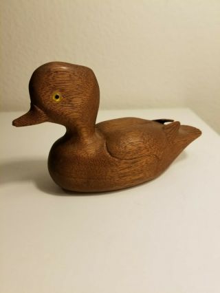 Handcrafted Vintage Carved Wood Duck Bird Figurine Folk Art Wooden