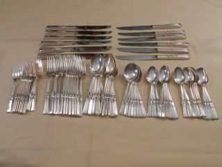 Oneida Community " Morning Star " Silver Plated Dinner Set - Service For 12