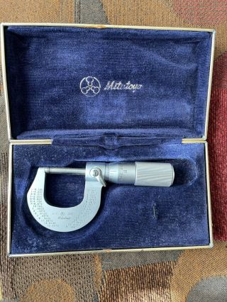 Vintage Mitutoyo 0 - 1 " Micrometer.  0001 " 101 - 117 M225 - 1 " Made In Japan Pristine