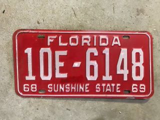 1968 Florida License Plate 1969 10e 6148 Broward County Ford Mustang Yom Dmv