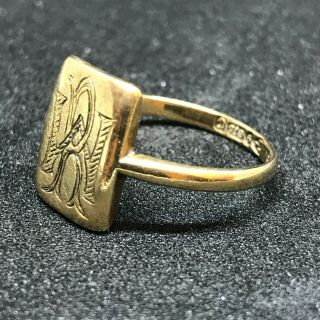 Henry Griffiths & Sons Antique Signet Ring 1928 9 Carat Gold Size P 351502 2