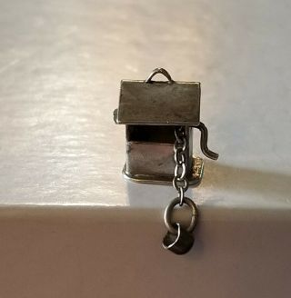 Vintage Sterling Silver Articulated Wishing Well Charm Tiny Bucket On Chain
