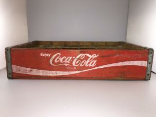 Vintage Coca - Cola Wooden 24 Bottle Red Crate,