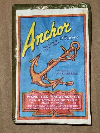 Vintage Firecracker Pack Label Anchor Brand 16 Count