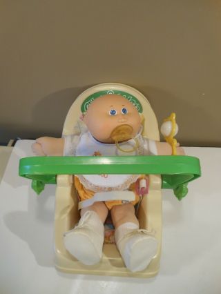 Vtg 1983 Coleco Cabbage Patch Kids Preemie Doll/carrier Cradle Rattle Pacifier