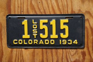 1934 Colorado Lost License Plate 1 515
