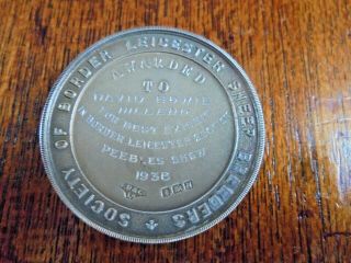 Birmingham Silver Agricultural Medal Best exhibit Leicester Sheep 1938 Peebles 2