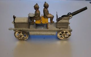 Antique German Tin Penny Artillery Truck W/riders Gesch Meier