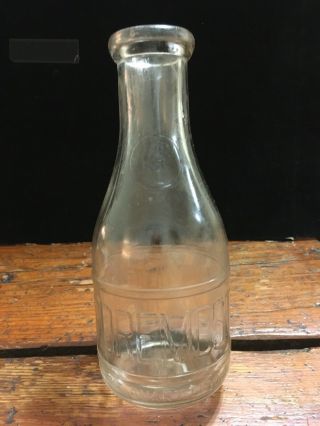 Vintage Antique Embossed Round Quart Milk Bottle “ Foremost “ Savannah Found