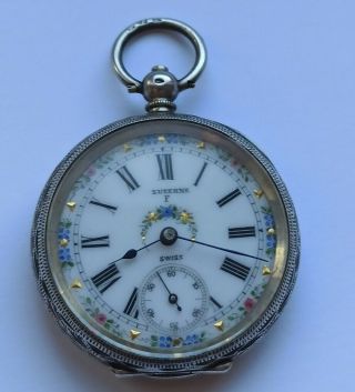 Antique Swiss Silver Watch In A Gift Box Victorian Era 1860s Lucerne