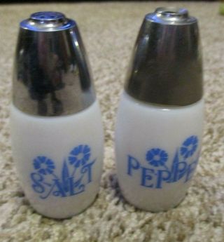 Vintage Gemco Cornflower Blue And White Salt & Pepper Shakers