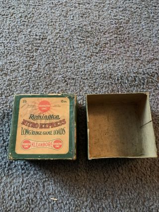 Vintage 12 Ga Remington Nitro Express Shotgun Shells 2 Piece Box Long Range Game