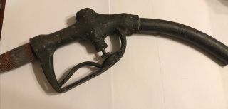Vintage Buckeye Brass Fuel Gas Pump Handle Nozzle Patina Fig - 800 - B And R
