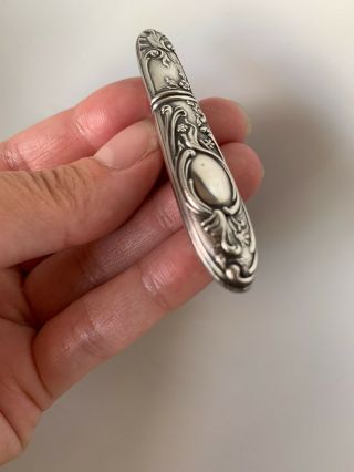 French Solid Silver Floral Needle Toothpick Case Victorian Art Nouveau Rococo