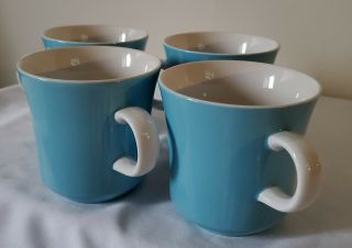 Set Of 4 Vintage Mikasa Japan Cera Stone D1500 Blue Coffee Tea Cups