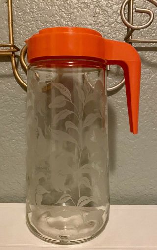 Vintage•anchor Hocking•glass •juice•pitcher• Flip Lid