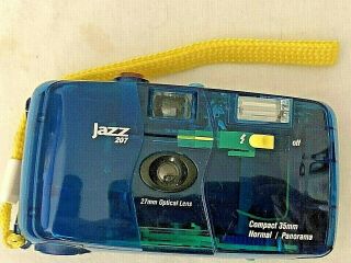 Vintage Jazz 207 Point & Shoot 35mm Film Flash Camera Blue,  Hp Case
