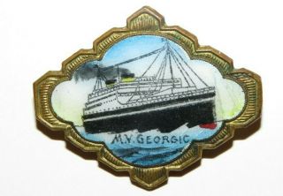 White Star Line R.  M.  S.  M.  V.  Georgic Image Photo Ship Pin