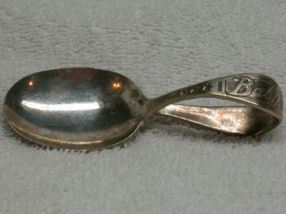 Vintage Imperial Silver Plate Curved Handle Baby Spoon - Baby Noted On Handle