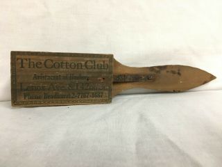 Antique Wooden Clapper The Cotton Club Aristocrat Of Harlem Ny Cab Calloway