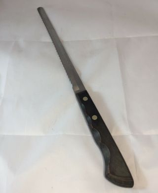 Ekco Flint 9.  5” Inch Knife Serrated Blade Bread Arrowhead Vanadium Usa Vintage