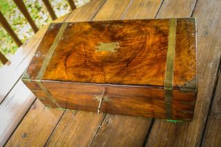 Antique - Mahogany Writing Box Slope - Extra Large - Key