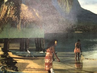 Vintage 1958 Tahiti Pan Am Airlines Calendar Page 2