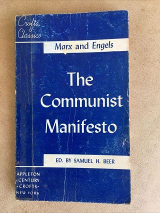 Vintage The Communist Manifesto Karl Marx & Friedrich Engels 1955 Samuel Beer