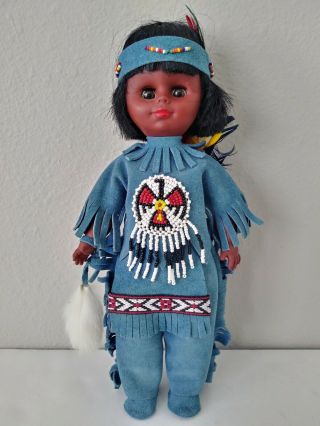 Vtg.  Handmade Native American Doll Leather Clothing Rare Unique
