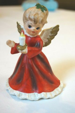 Vintage Napco Napcoware Ceramic Christmas Angel With Candle 1954 Figurine