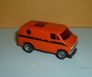 Vintage Aurora Afx Magnatraction Dodge Street Van Slot Car - Orange & Black