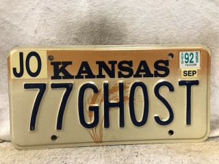 1992 Kansas Vanity License Plate “77ghost”
