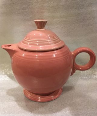 Vintage Fiesta Tea Pot Teapot W/ Lid - Rose Pink - 6 - Cup - Retired