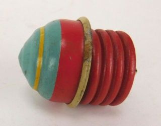 Vintage Metal And Wood Toy Spinning Top 1930s 1940s