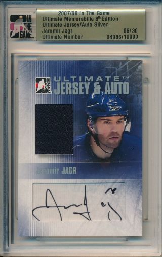 2007/08 In The Game Ultimate Memorabilia 8th Edition Jaromir Jagr Jersey & Auto