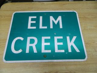Authentic Retired Texas Elm Creek Highway Sign Boerne San Antonio 18 " X24 "