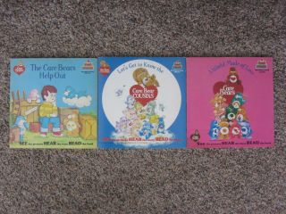 3 Kid Stuff Records With Read Along Book The Care Bears Vintage