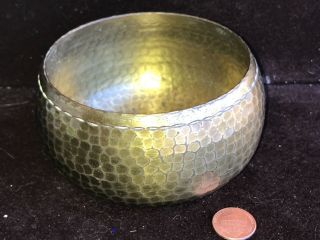 Arts & Crafts Roycroft Copper Bowl With Gilt Wash 4.  25”