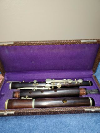 Antique Kohlert And Sons Wooden Flute Circa 1918 Chicago/london Model C 262155