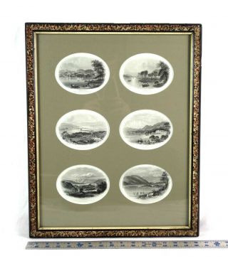 Antique 19th Century Framed Engravings Prints of Windermere Lake England W Banks 2